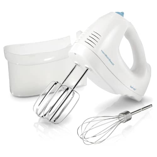 Hamilton Beach - 6-Speed Electric Hand Mixer, 250W, Whisk & Beaters, Snap-On Storage Case - White