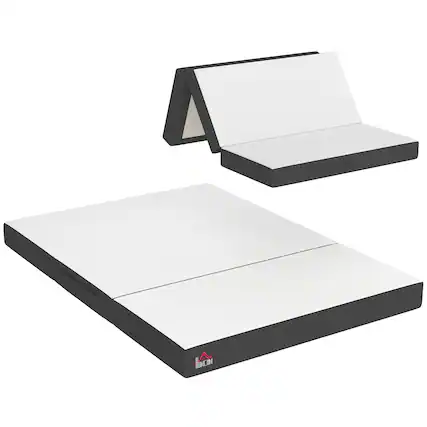 Front. Homcom - Mattress, 6 Inch Memory Foam Mattress for Guest, Camping, RV, Travel, Yoga, Made in USA - White.