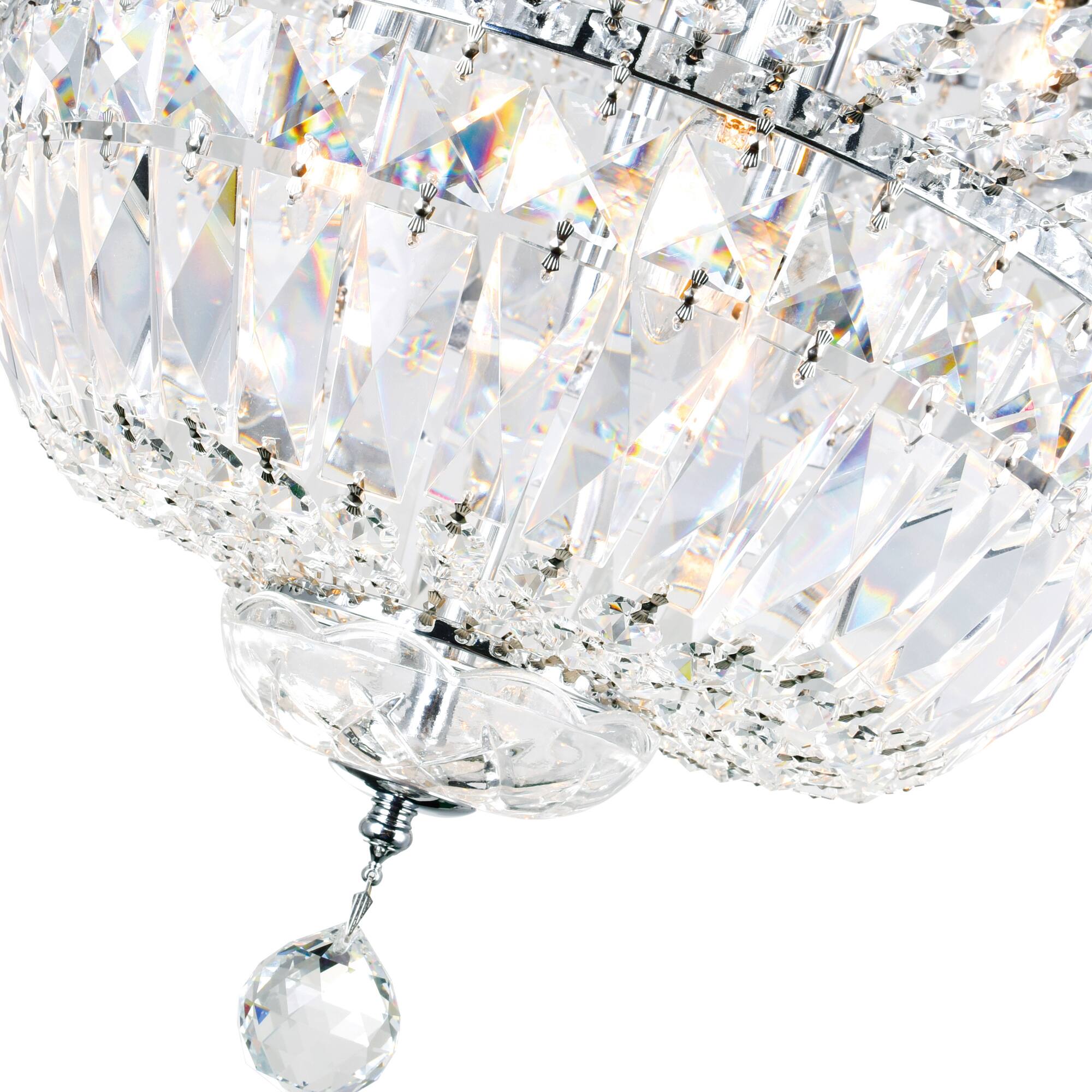 Left. CWI Lighting - Stefania 16 Light Bowl Flush Mount With Chrome Finish - Chrome.