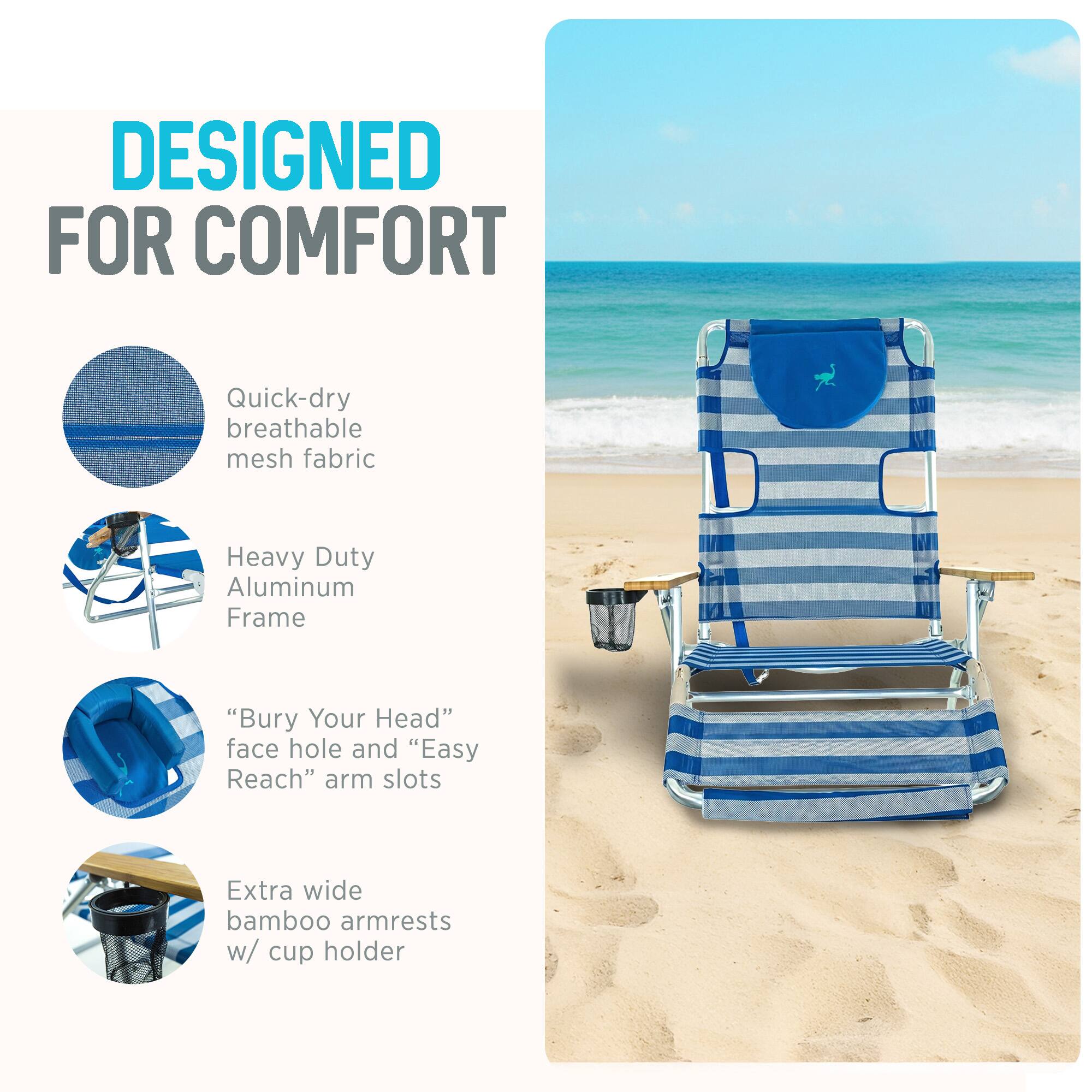 DESIGNED FOR COMFORT

- Quick-dry breathable mesh fabric
- Heavy Duty Aluminum Frame
- "Bury Your Head" face hole and "Easy Reach" arm slots
- Extra wide bamboo armrests w/ cup holder