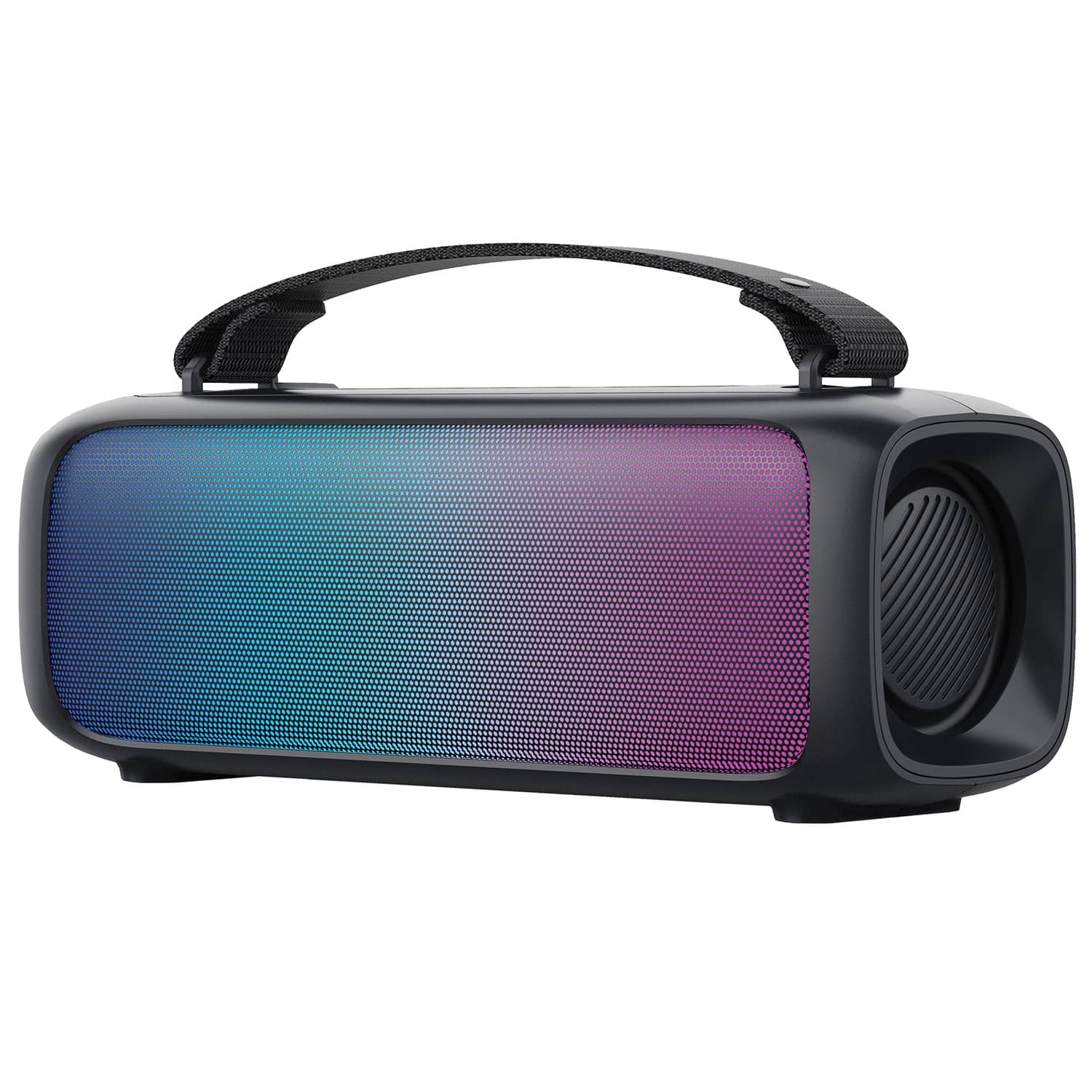 iQ Sound - Portable Bluetooth 2.0-channel Speaker With Rgb Light Panel And Speakerphone, True Wireless - Black