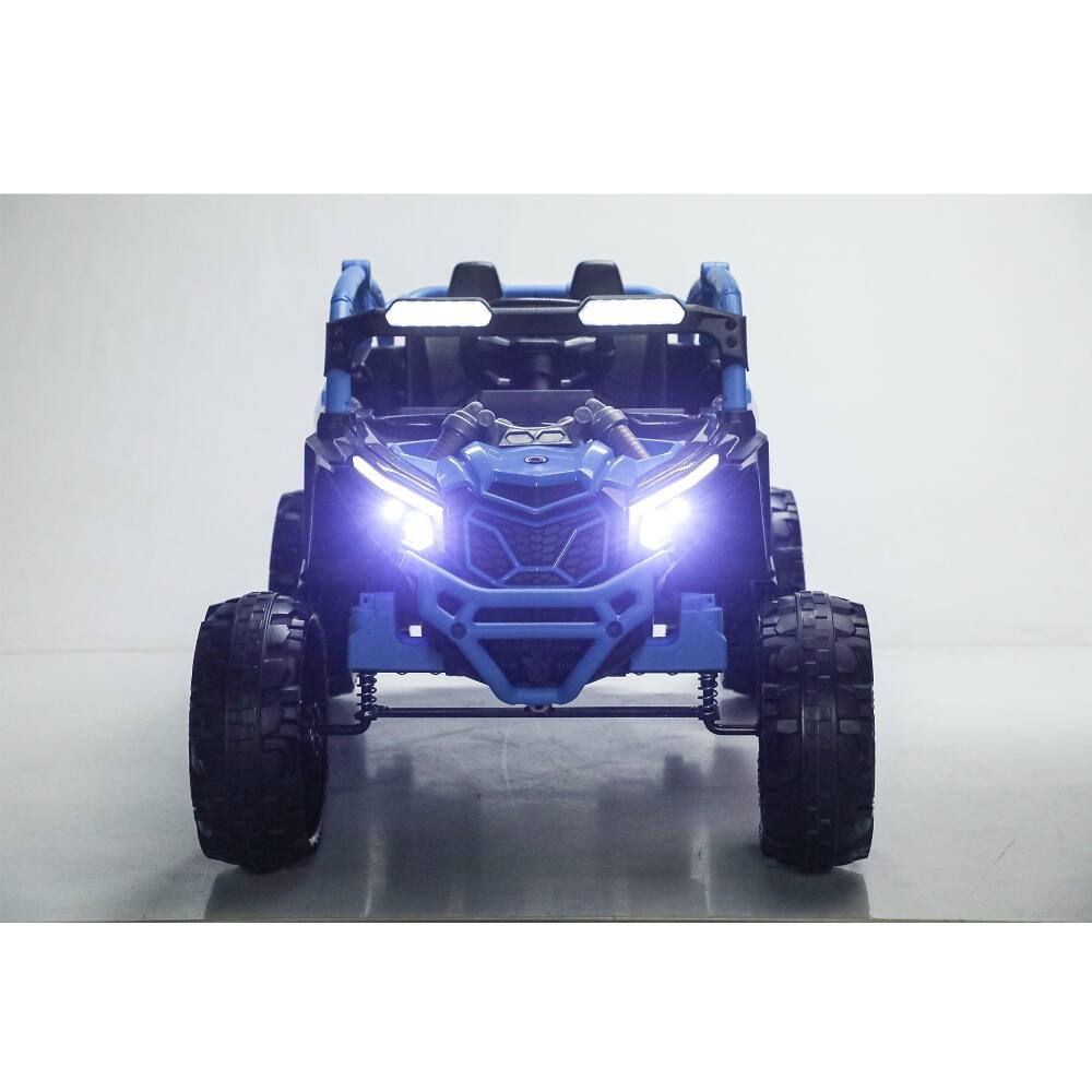 Alt View 4. Ropilly - Ropilly Light Blue 24V Kids Ride On UTV with Remote Control, 400W Motor, 3 Speeds, 4-Wheel Suspension.