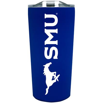 Front. The Fanatic Group - SMU Mustangs 18oz. Stainless Steel Soft Touch Tumbler - Multicolor.