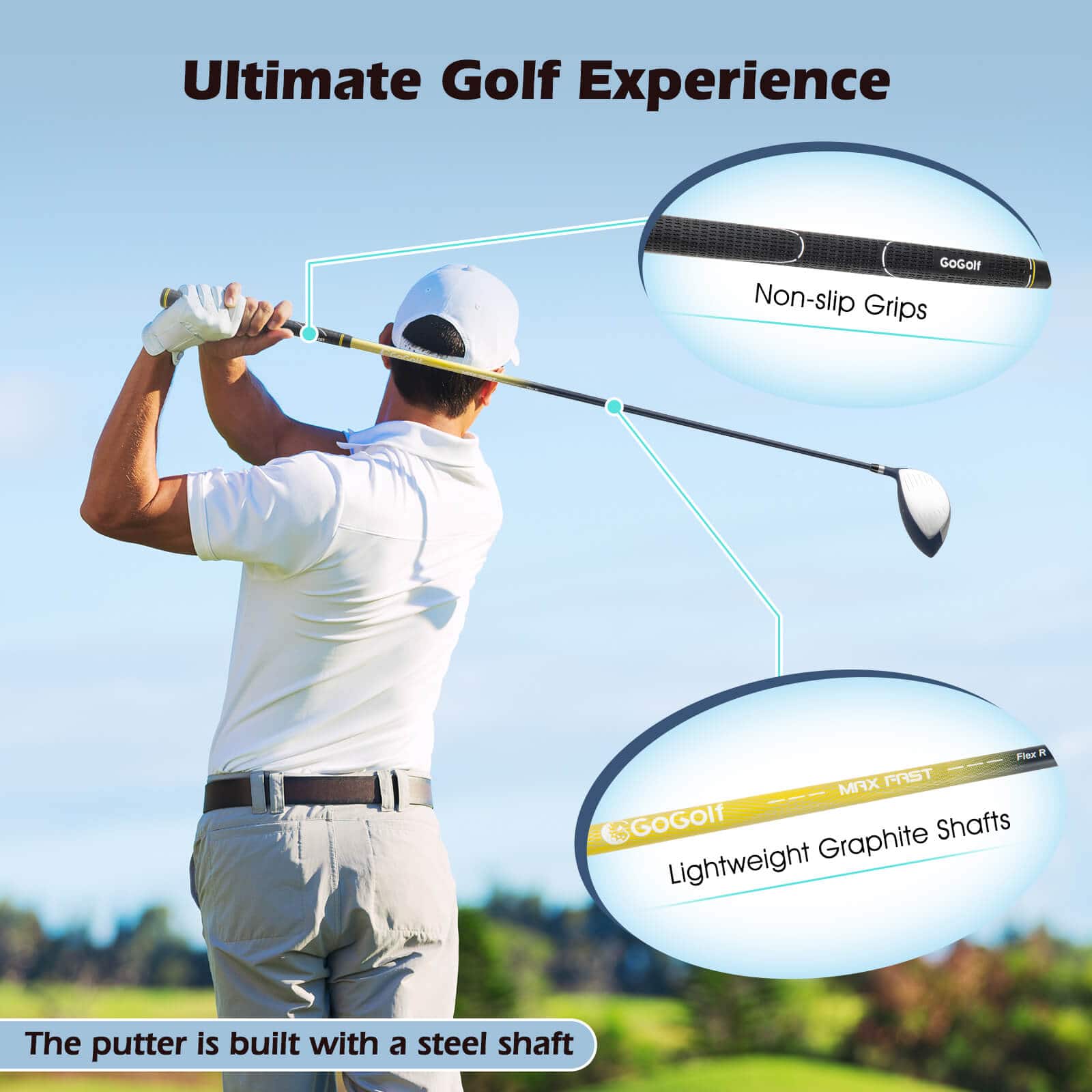 Costway 12 Pieces Men's Complete Golf Club Set Right Hand 460CC #1