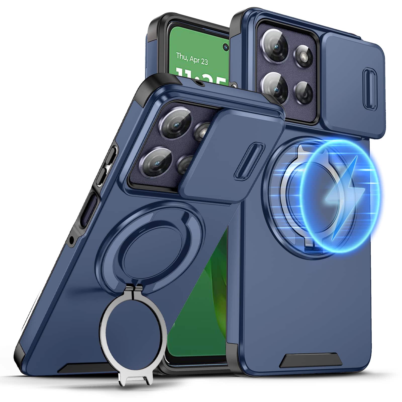 Dteck - for Motorola G Power 5G (2026/2025) Case with Camera Sliding Cover, Shockproof Magnetic Cover with Rotate Ring Stand - Blue price history on PriceWatchPro