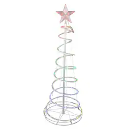 Celebrations - LED Multi Spiral RGB Ribbon 4 ft. Yard Decor - White