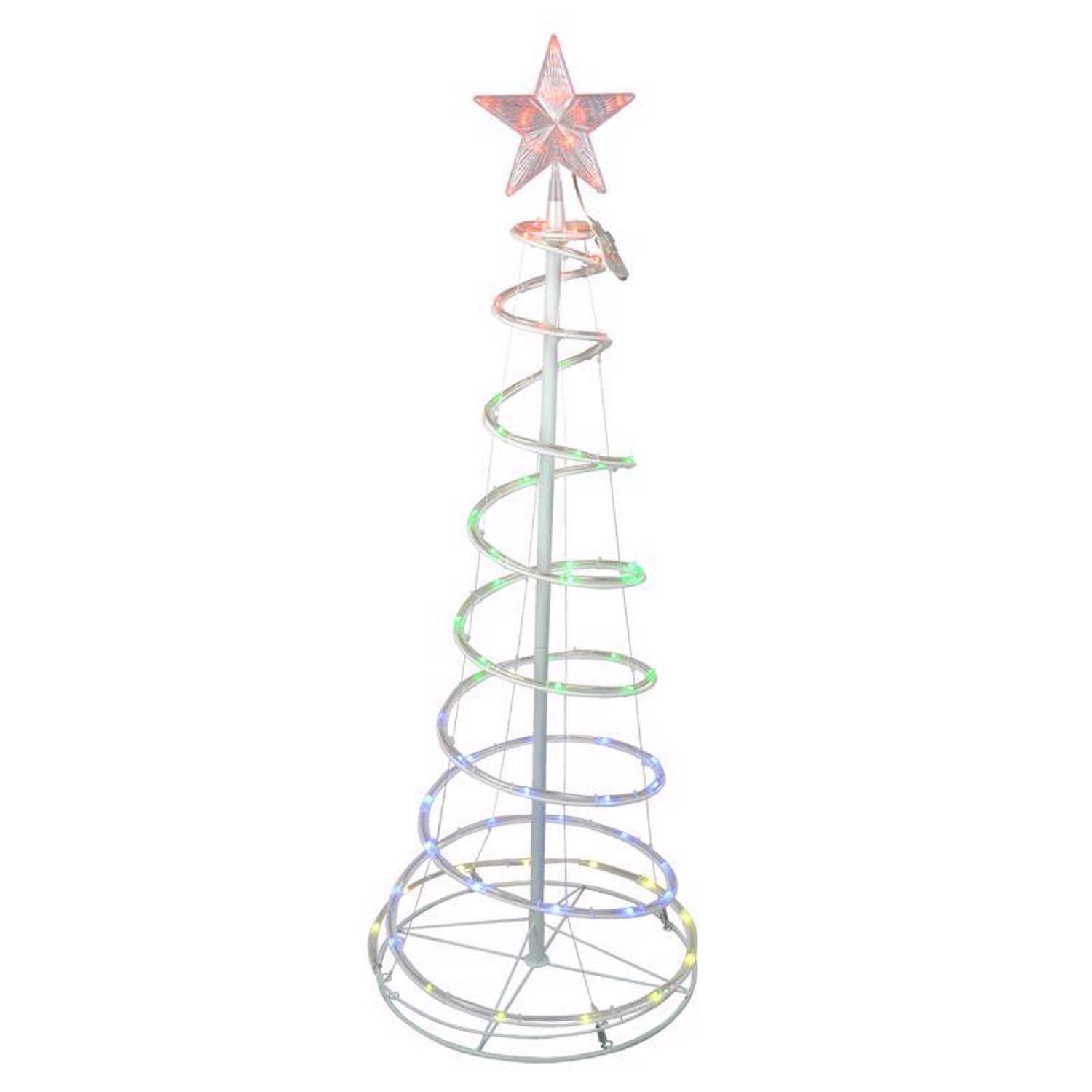 Front. Celebrations - Celebrations LED Multi Spiral RGB Ribbon 4 ft. Yard Decor - White.