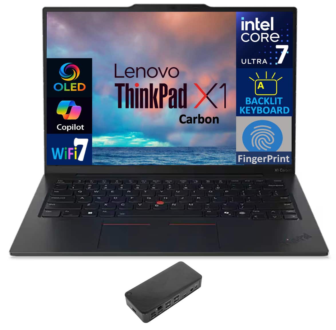 Lenovo - ThinkPad X1 Carbon Gen 13 X1 Carbon Laptop 14.0 2.8K (Intel Ultra 7-268V, 32GB LPDDR5X, Win 11 Pro) - Eclipse Black