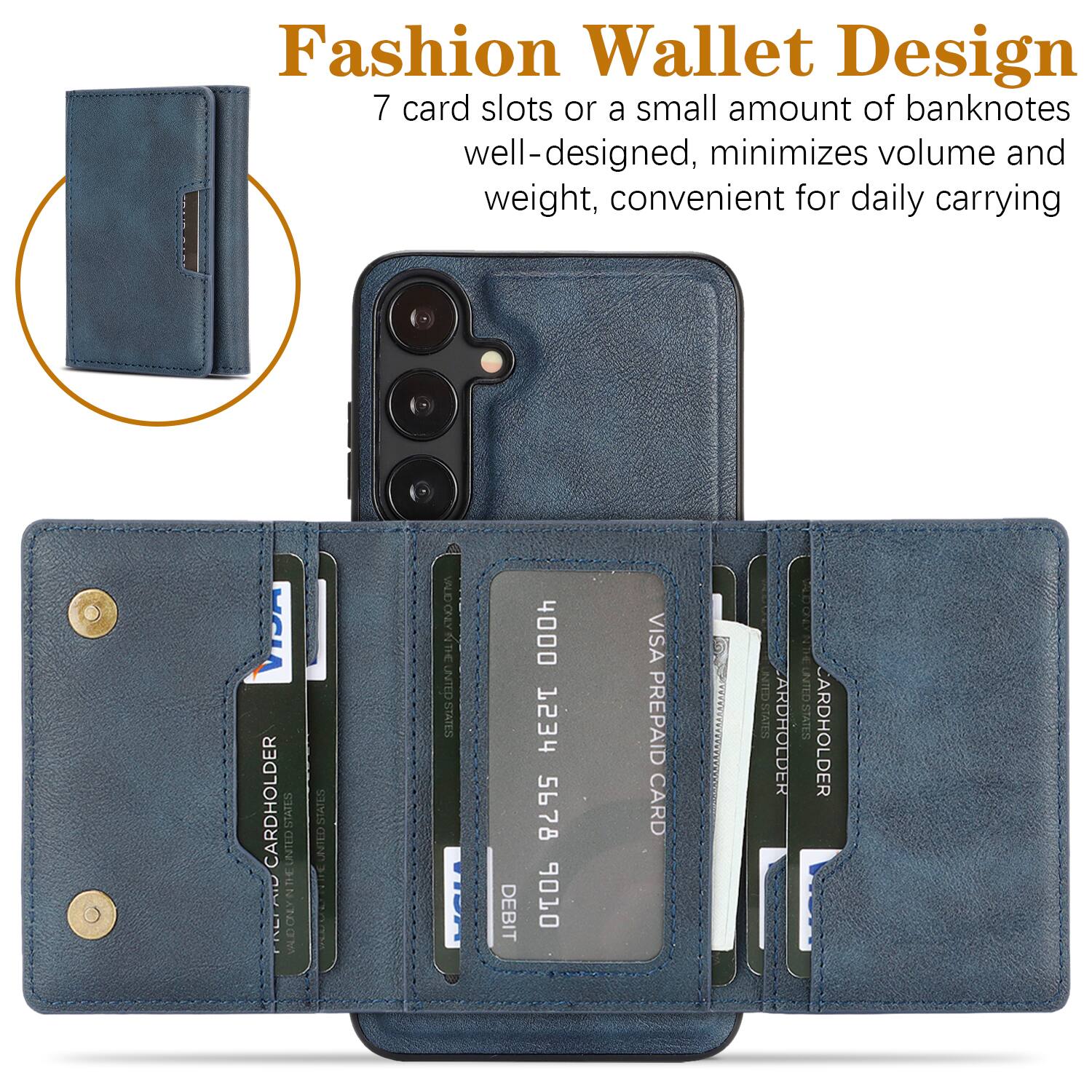 Fashion Wallet Design  
7 card slots or a small amount of banknotes well-designed, minimizes volume and weight, convenient for daily carrying  

CARDHOLDER  
PRLPAIL NADOM UNITED STATES  
VISA PREPAID CARD  
UNITED STATES  
CARDHOLDER  
UNITED STATES  
CARDHOLDER