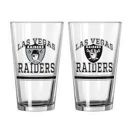 Logo Brands - Las Vegas Raiders 16oz. Pint Glass Two Pack - Multicolor
