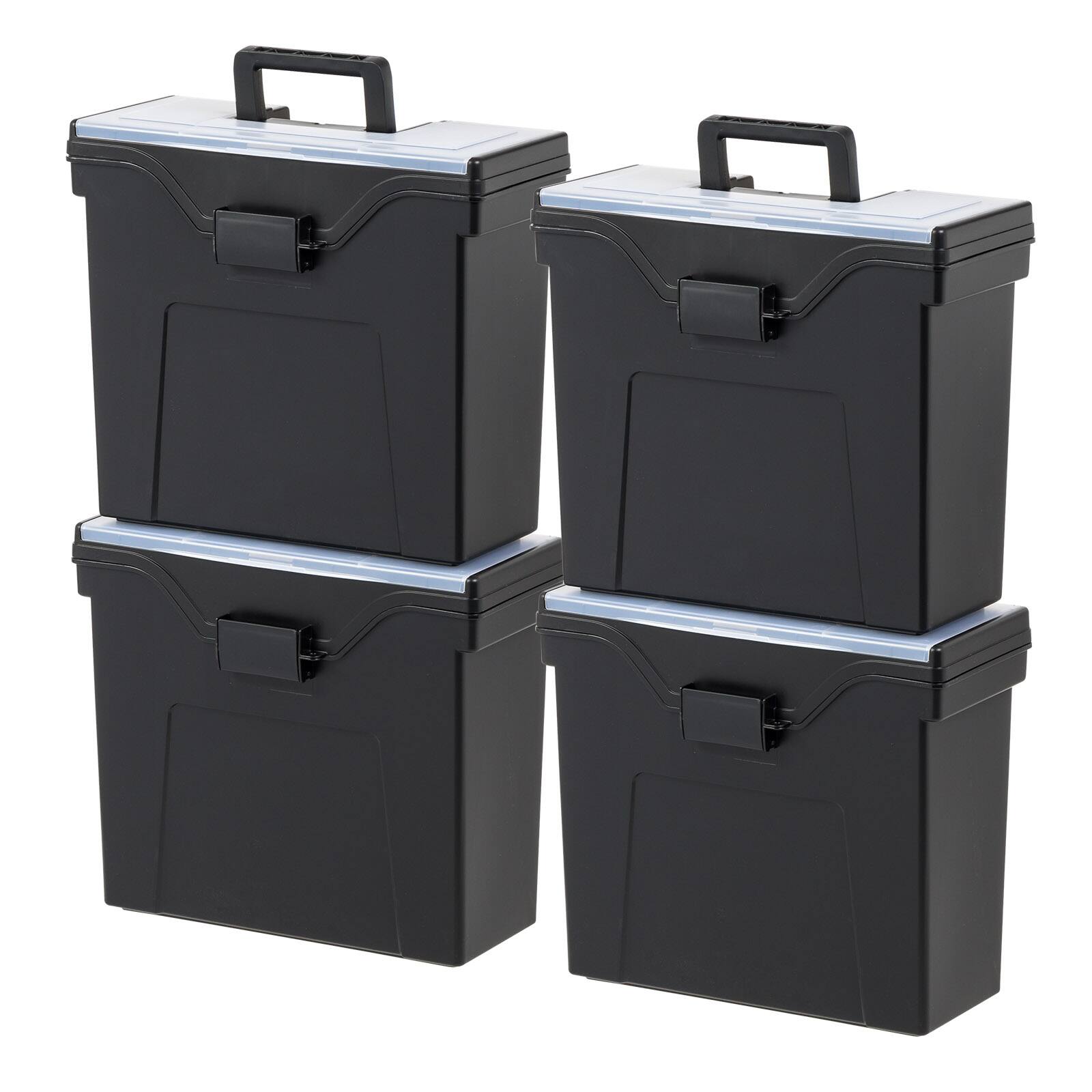 IRIS USA - Portable Letter Size File Box with Handle for Hanging Folders