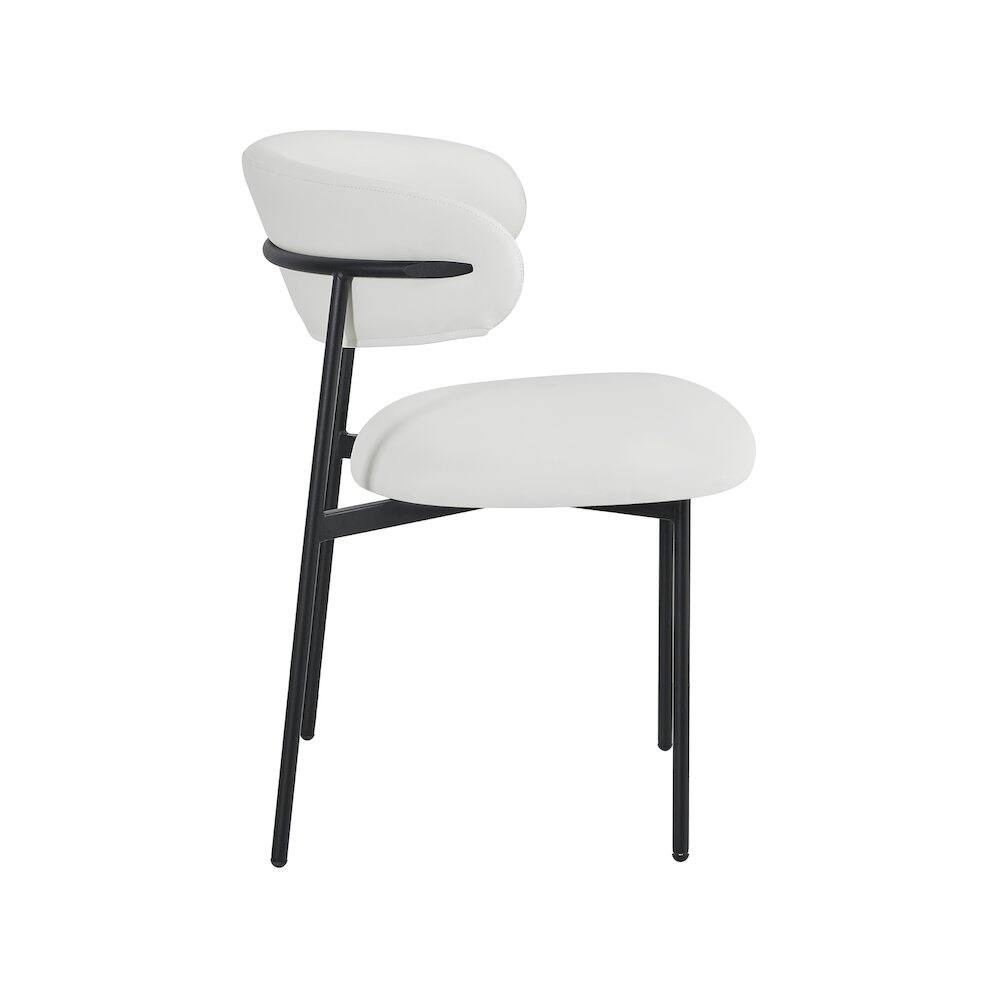 Alt View 3. Meridian Furniture - Lupita Off-White Vegan Leather Upholstered Dining Chair, Set of 2 - White.