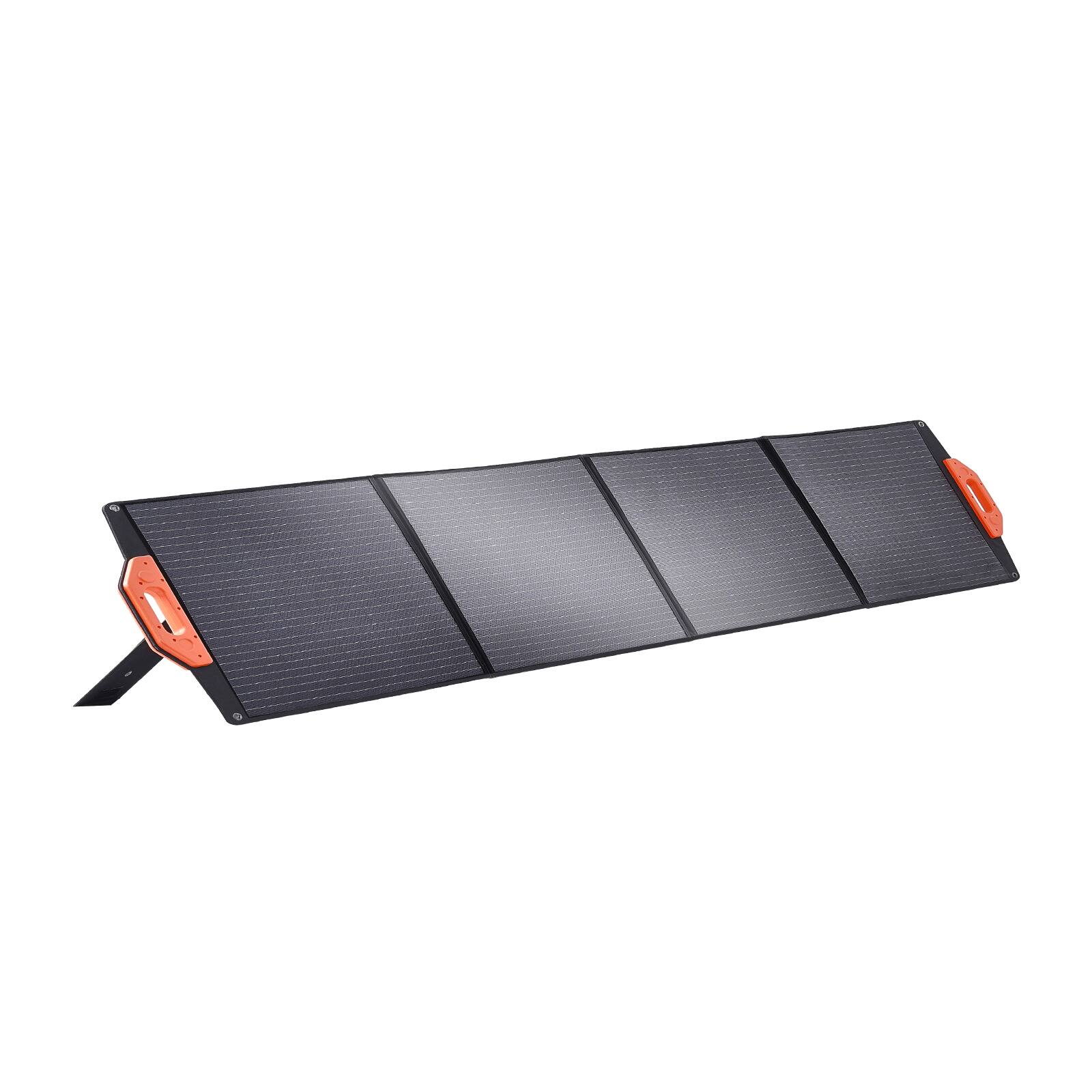 Alt View 5. VEVOR - Portable Monocrystalline Solar Panel, 200W Foldable Monocrystalline ETFE Solar Charger, 23% Efficiency Solar Panel - Black.