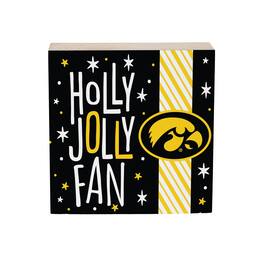 Evergreen Enterprises - Iowa Hawkeyes 6" Holiday Wood Plock Shelf Sign - Multicolor