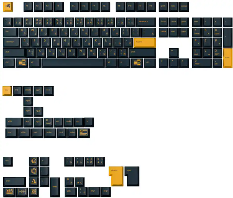 Glorious GPBT Mecha Keycaps Charged Blue GLOKBACCKCGPBTMECHBLUUSUK ...
