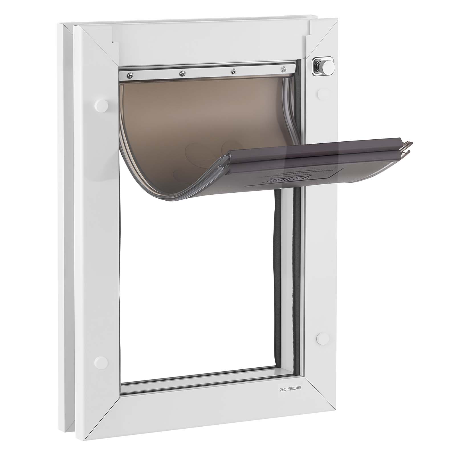 Alt View 5. VEVOR - Pet Door, Medium, with Double Magnetic Flaps and Metal Frame, Strong and Weatherproof Dog Door for Interior and Exterior - Brown;White.