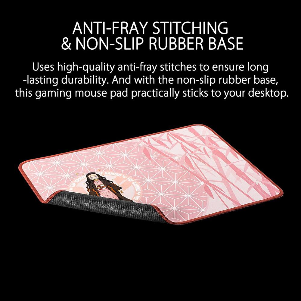 ANTI-FRAY STITCHING & NON-SLIP RUBBER BASE

Uses high-quality anti-fray stitches to ensure long-lasting durability. And with the non-slip rubber base, this gaming mouse pad practically sticks to your desktop.
