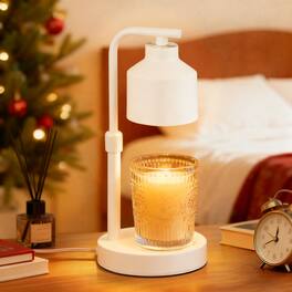 Unique Bargains - Candle Warmer Lamp with Timer and Dimmer Adjustable Height Candle Warmer with 2 Bulbs for Living Room Bedroom Home Decor - White