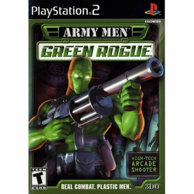 PlayStation 2  
Army Men: Green Rogue  
High-Tech Arcade Shooter  
Real Combat. Plastic Men.  
3DO  
Teen (ESRB)