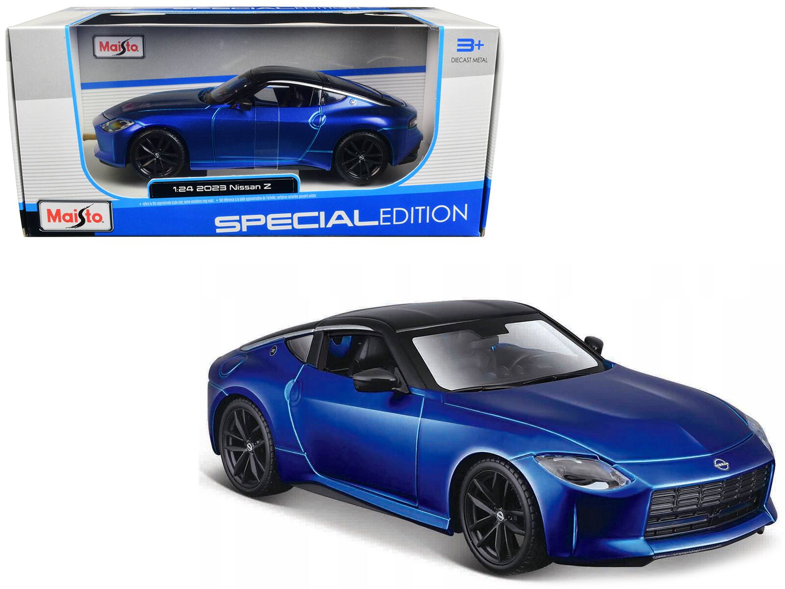 2023 Nissan Z Blue Metallic with Black Top "Special Edition" Series 1/24 Diecast Model Car by Maisto - Blue Metallic and Black