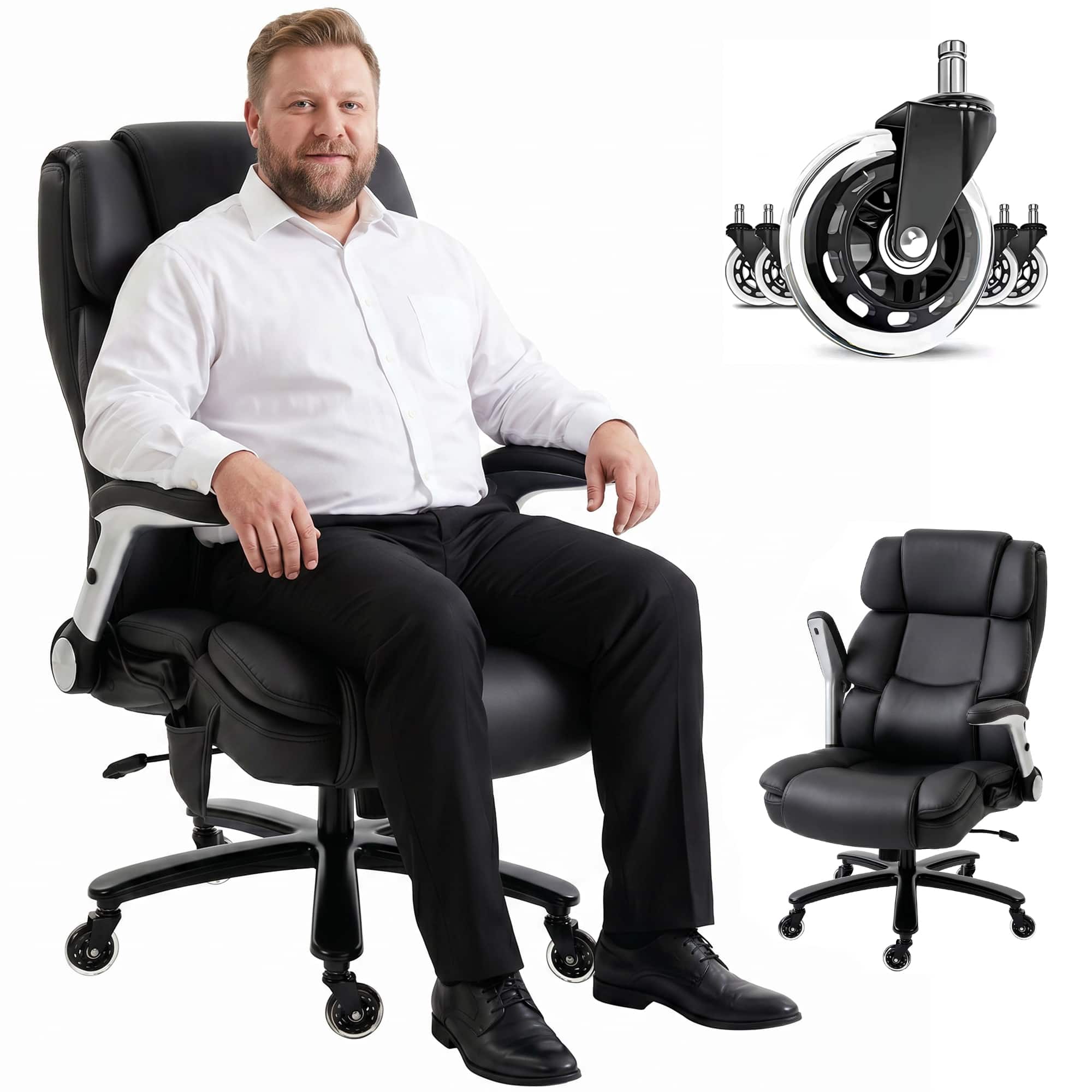 Homcom - Office Chair with Inflatable Adjustable Lumbar Support - Black price history on PriceWatchPro
