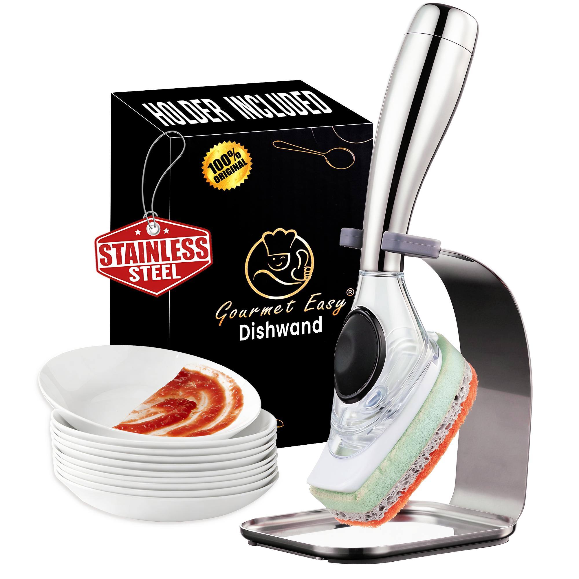 HOLDER INCLUDED  
100% ORIGINAL  
STAINLESS STEEL  
Gourmet Easy Dishwand