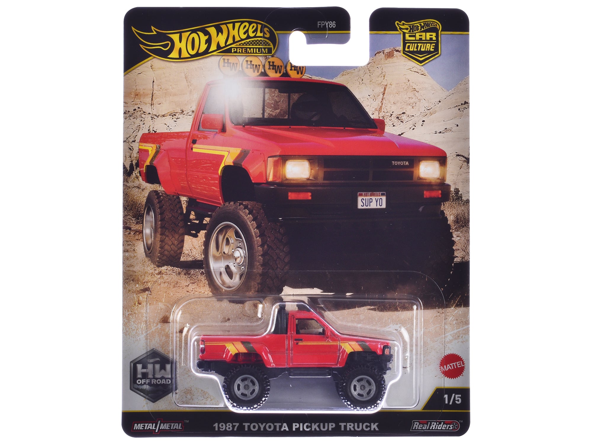 "1987 Toyota Pickup Truck Red with Stripes ""HW Off Road"" Series Diecast Model Car by Hot Wheels" price history on PriceWatchPro