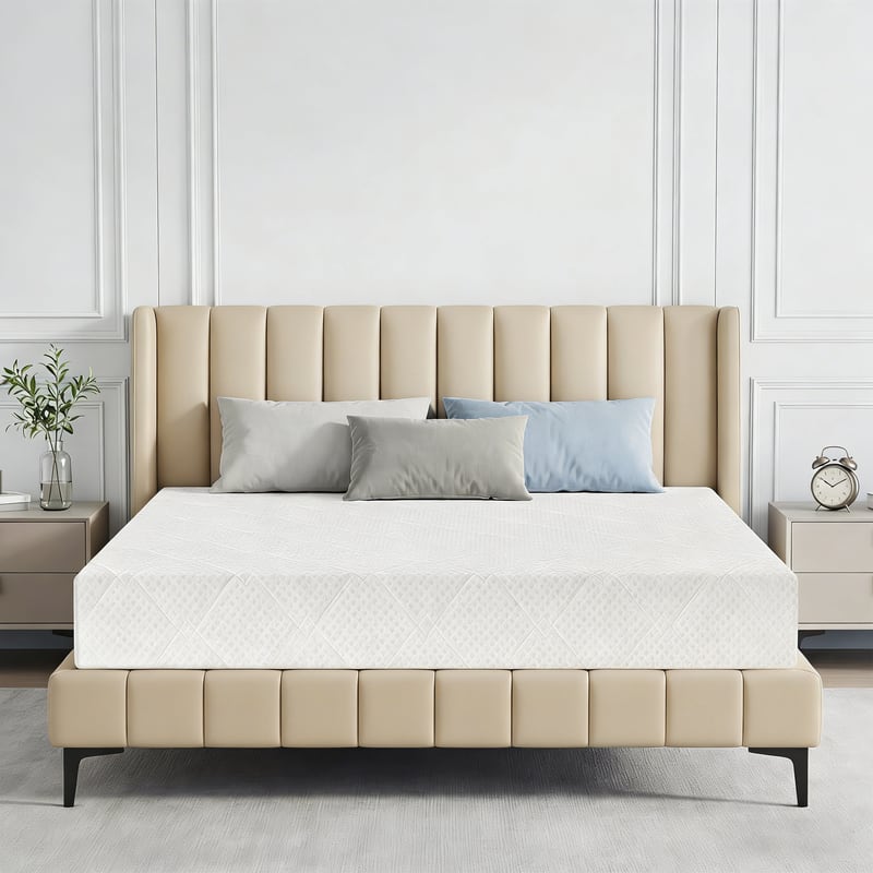 Dyonery - High Density Memory Foam Mattress Green Tea&Cooling Gel,Extra Firm Mattress with Anti-slip Bottom,CertiPUR-US Certified - White