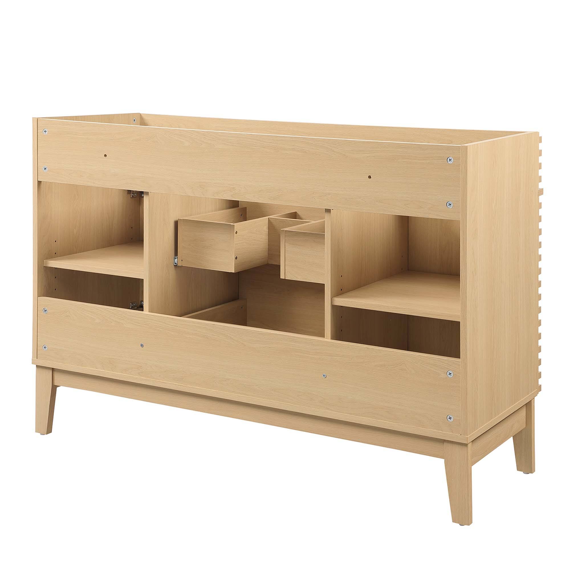 Alt View 2. Modway - Render 48" Bathroom Cabinet Basin Not Included by Modway - Oak.