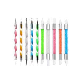 Beauty Hub Ecommerce - 5-Piece Dual-Tipped Silicone Nail Art Pens - Multicolor