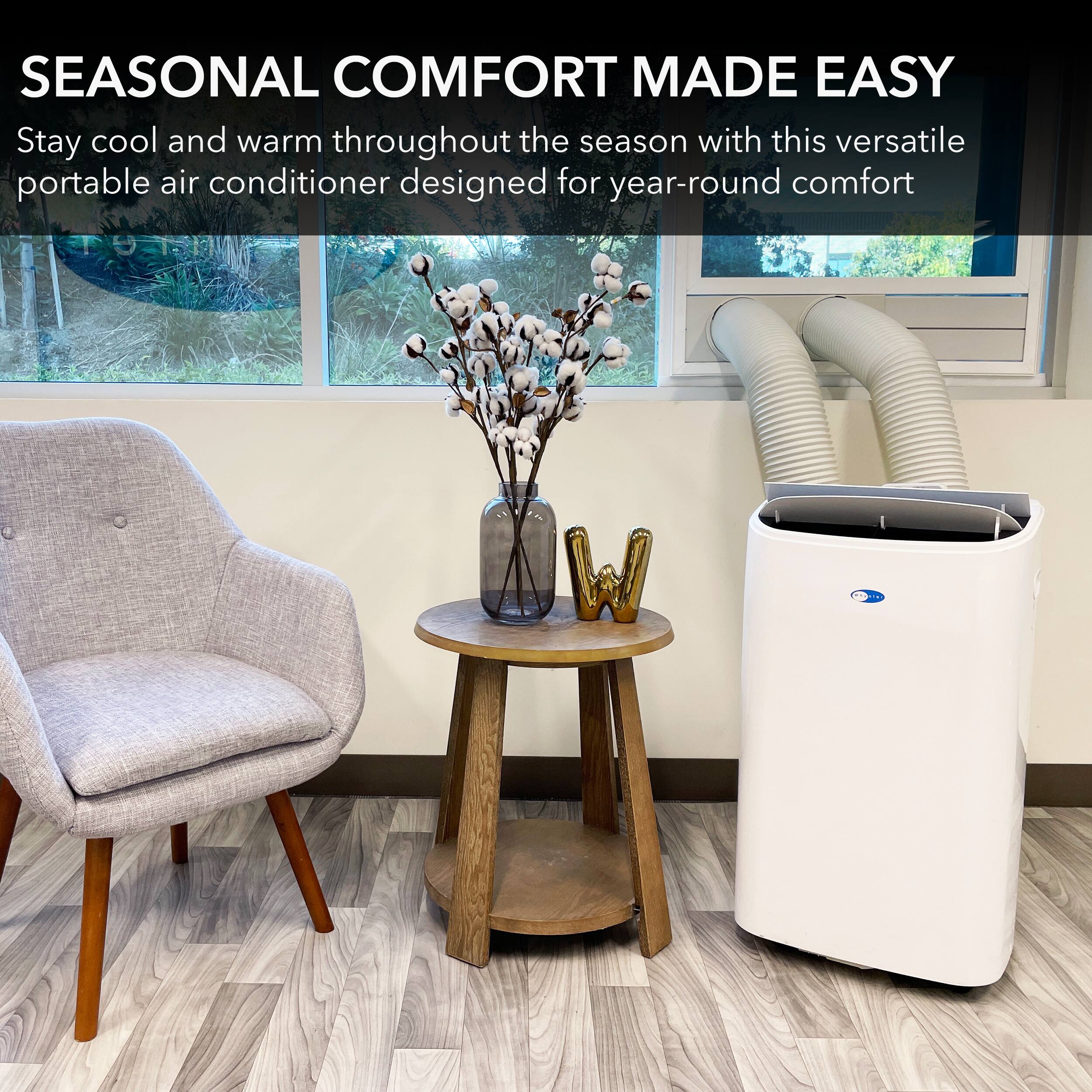 Alt View 16. Whynter - ARC-147WFH 400 Sq.Ft  Dual Hose Portable Air Conditioner with 8200 BTU Heater and with HEPA Filter - White.