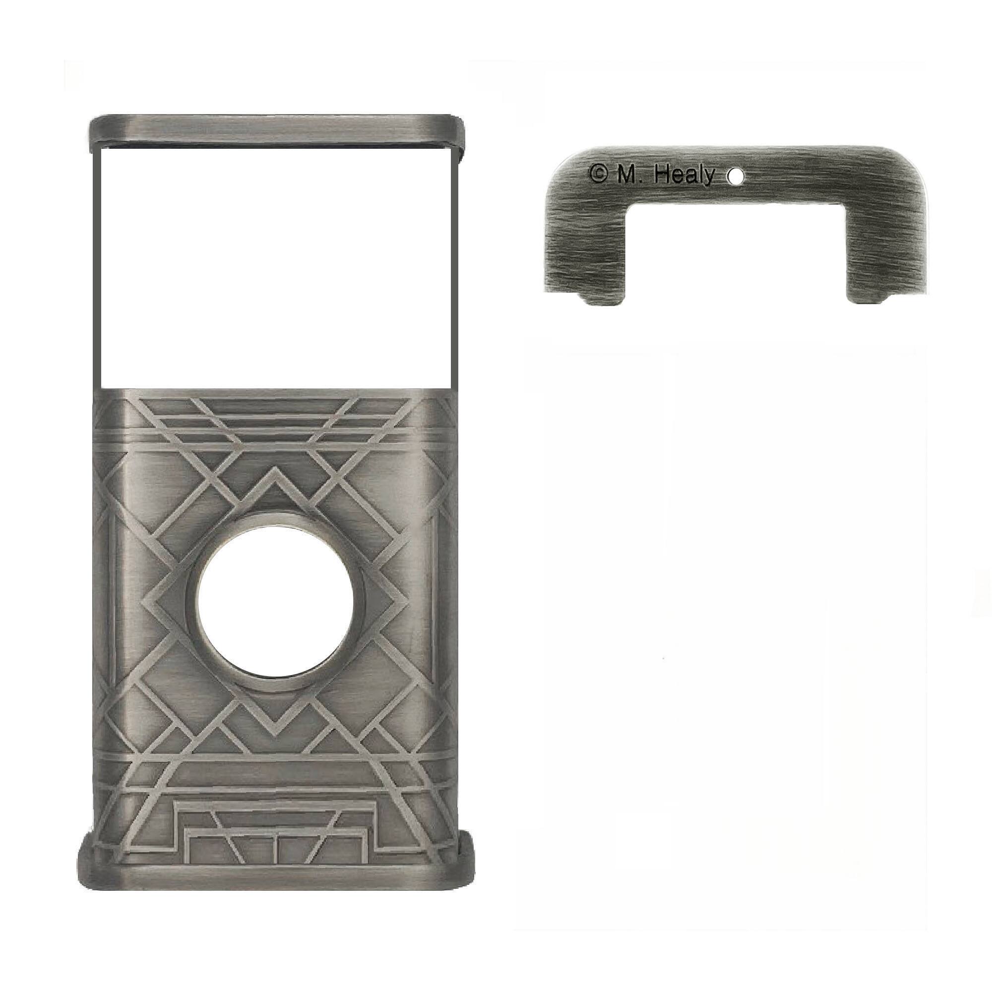 Back. Michael Healy - Art Deco Video Doorbell Cover (Ring Battery Doorbell 2024 Release) - Antique Pewter.