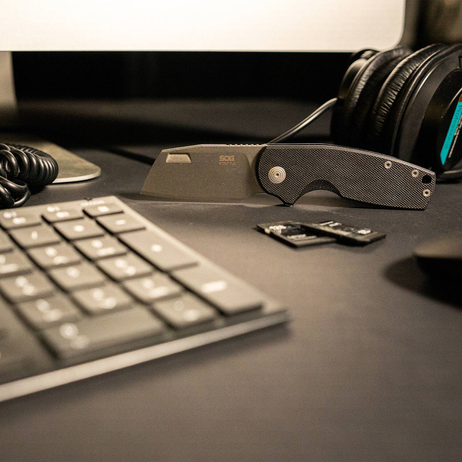 Alt View 2. SOG - Stout FLK 2.4" Cleaver-Style Blade Knife Stonewash.