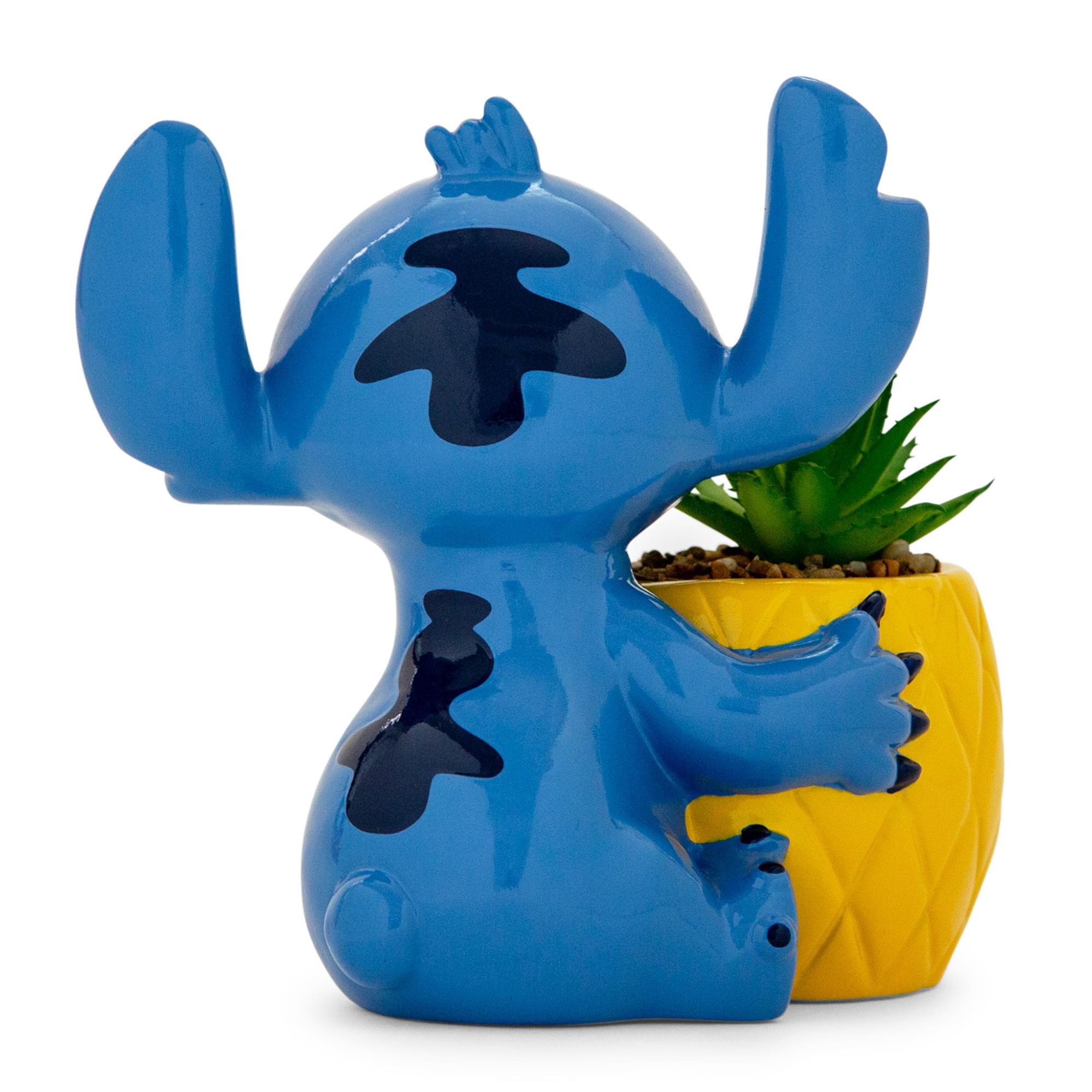 Alt View 2. Silver Buffalo - Disney Lilo & Stitch Pineapple 6-Inch Planter With Artificial Succulent - Blue.