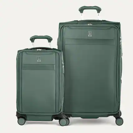 Front. Travelpro - Travelpro Versapack + Softside Carry-On & Large Spinner Luggage Set - Desert Sage.