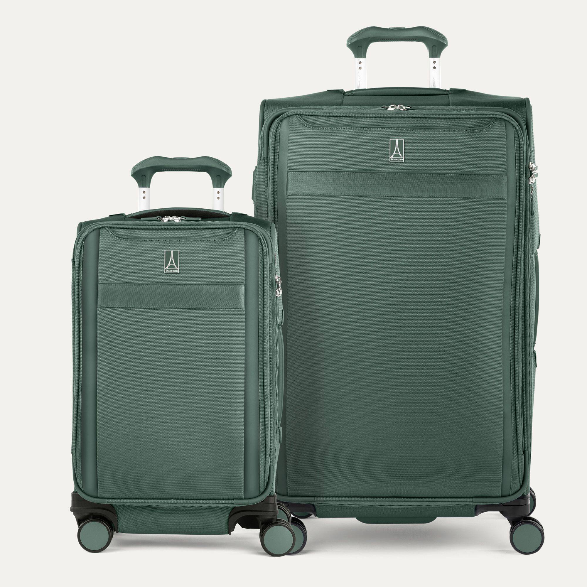 Front. Travelpro - Travelpro Versapack + Softside Carry-On & Large Spinner Luggage Set - Desert Sage.