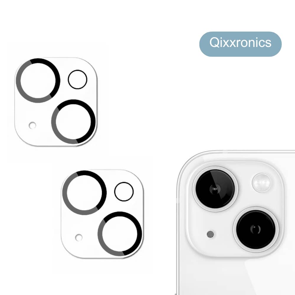Qixxronics - 2pack Camera Lens Protector for iPhone 15 Camera Lens Shield Tempered Glass Lens Cover for iPhone 15 - Clear