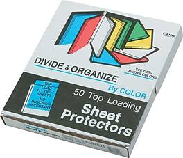 C-line - Colored Heavyweight Sheet Protectors, Assorted, 8-1/2" x 11", 50/Box