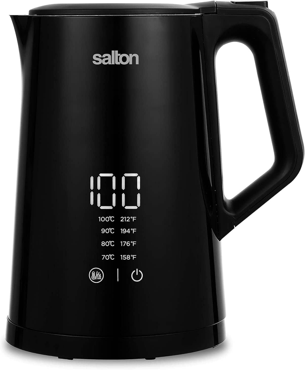 Salton - JK1956 Cool Touch Digital Temperature Control, 1.5 L Electric Kettle - Black