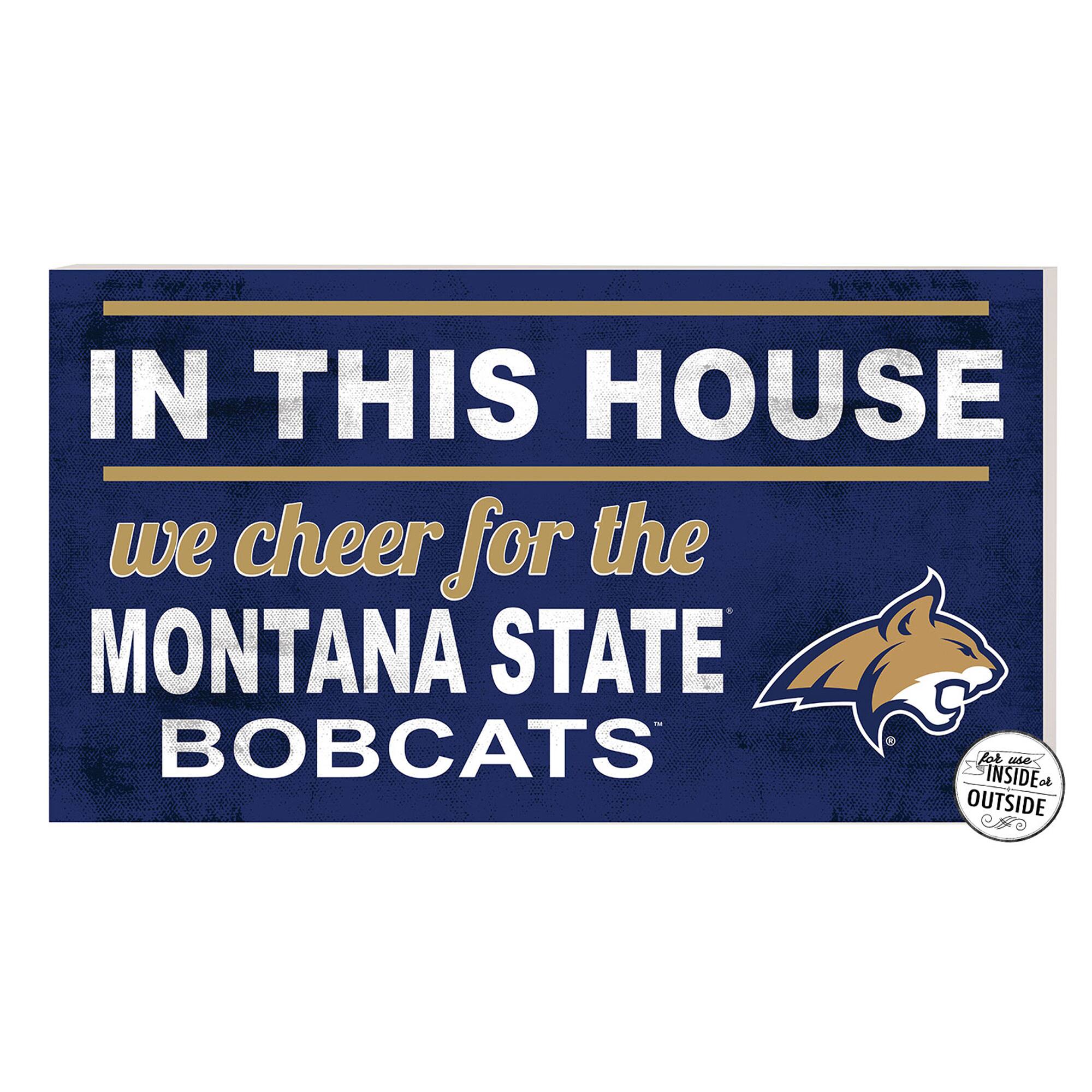 Navy Montana State Bobcats 11'' x 20'' Indoor/Outdoor In This House Sign