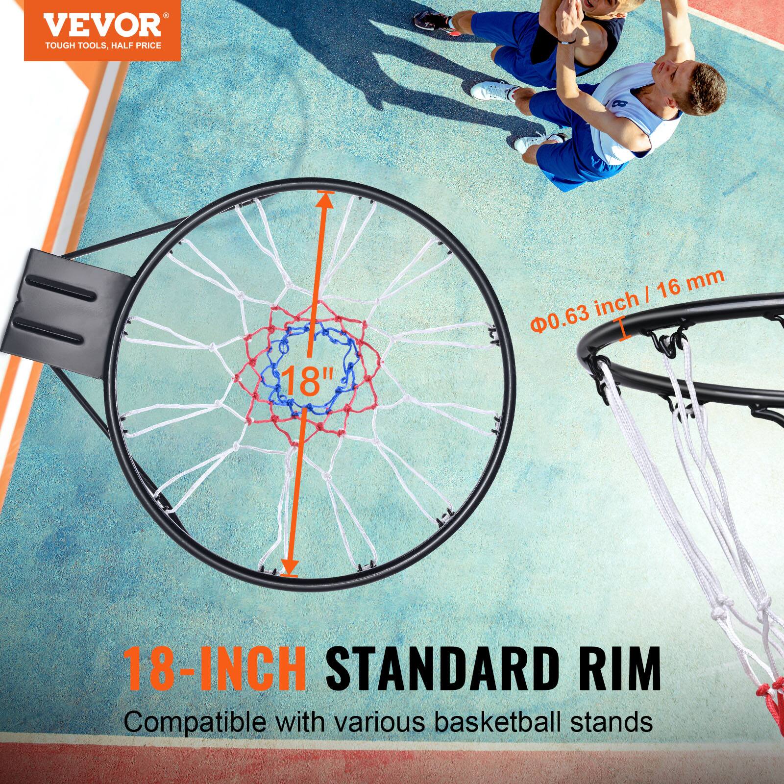 VEVOR TOUGH TOOLS, HALF PRICE 18" 16 mm 0.63 inch 18-INCH STANDARD RIM Compatible with various basketball stands