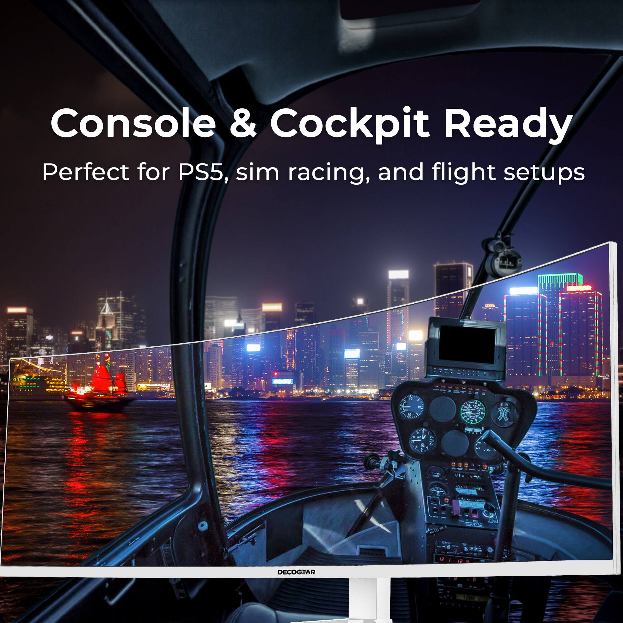 Console & Cockpit Ready  
Perfect for PS5, sim racing, and flight setups