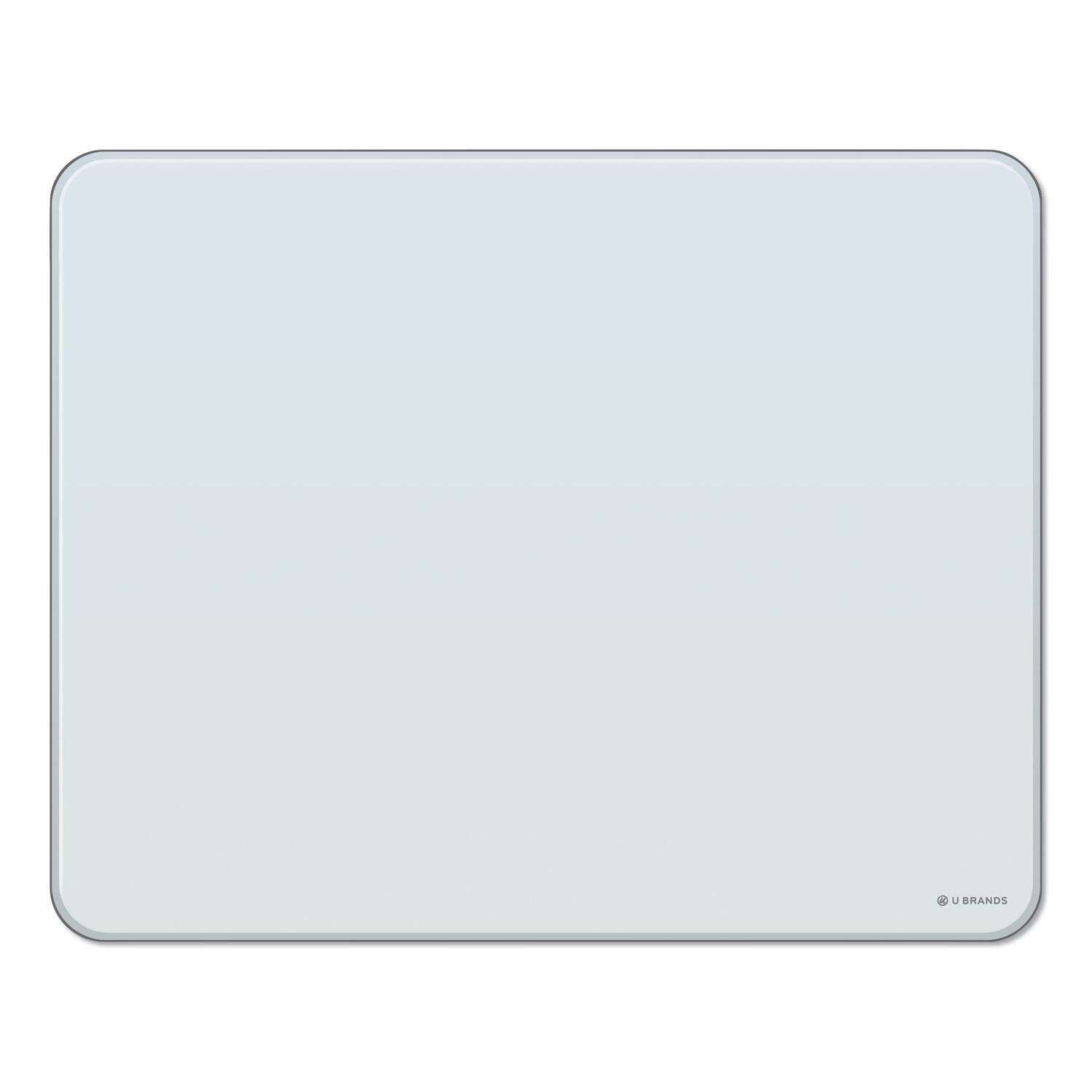 Front. U Brands - Cubicle Glass Dry Erase Board, 20" x 16", White Surface.