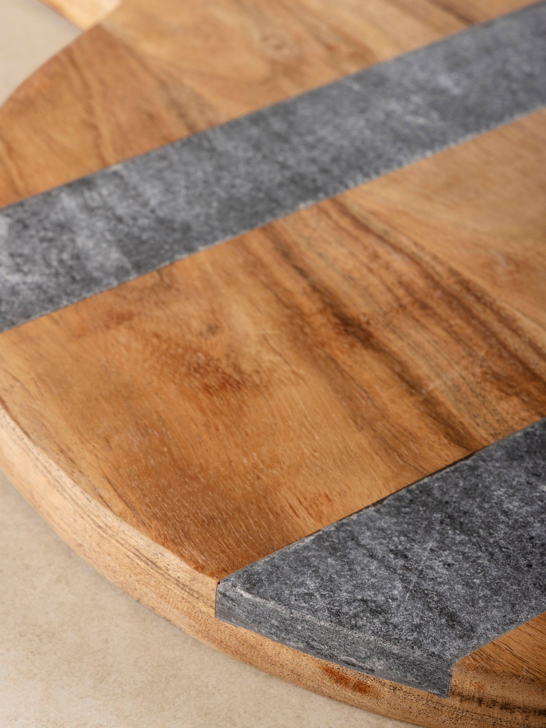 Back. GAURI KOHLI - Mandawa Cutting Board - Brown and gray.