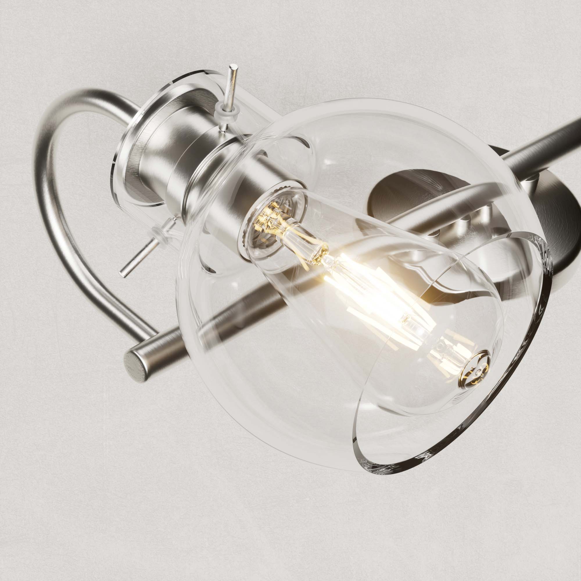 Alt View 1. PAIHOME - Bathroom Vanity Light 21" Modern 3-Light Bathroom Light Fixtures over Mirror with Clear Glass Shade E26 Base Wall Sconce - Silver.