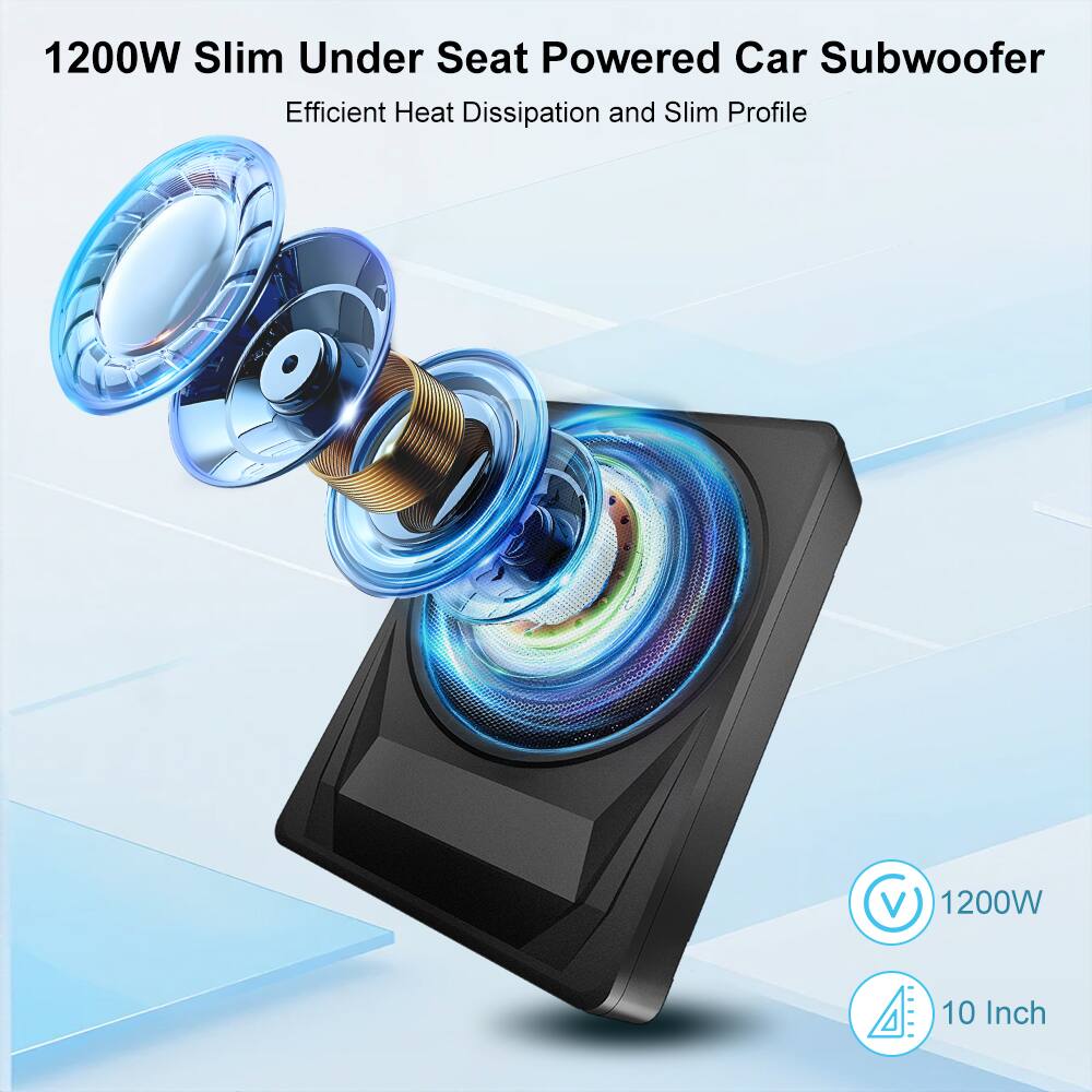 1200W Slim Under Seat Powered Car Subwoofer  
Efficient Heat Dissipation and Slim Profile  
1200W  
10 Inch