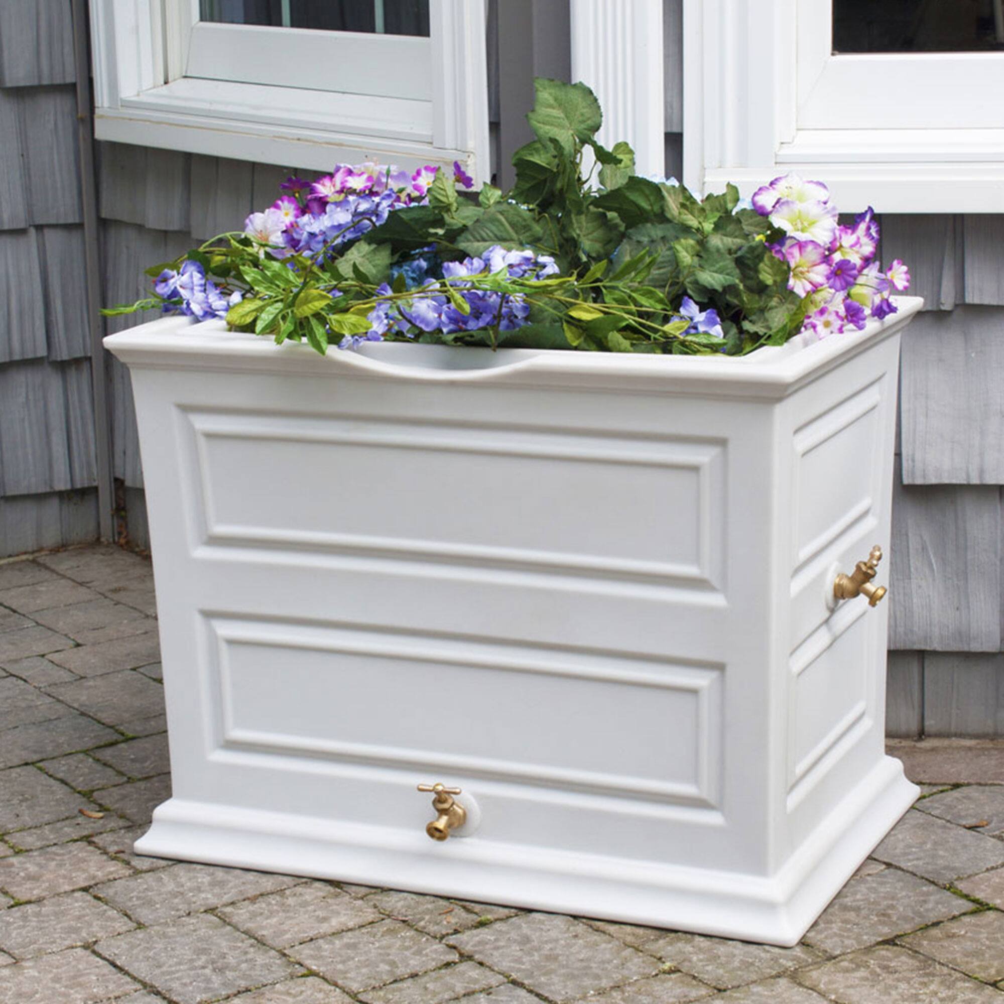Alt View 10. Good Ideas - Good Ideas Savannah 42 Gal Flatback Colonial Style Rain Barrel Planter (3 Pack).