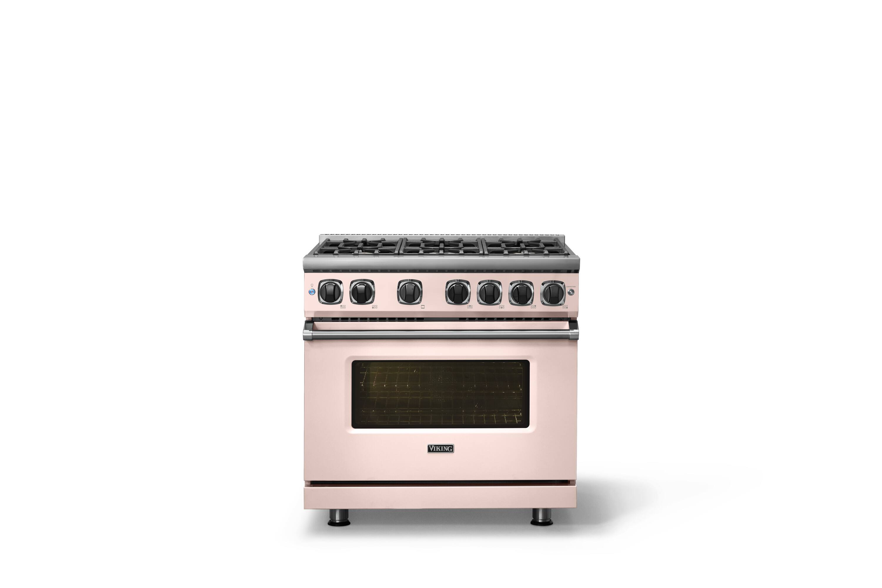 Alt View 1. Viking - Pro 7 Series 5.6 Cu. Ft. Freestanding Sealed 4 Burner Gas Convection Range - Blush - Blush.