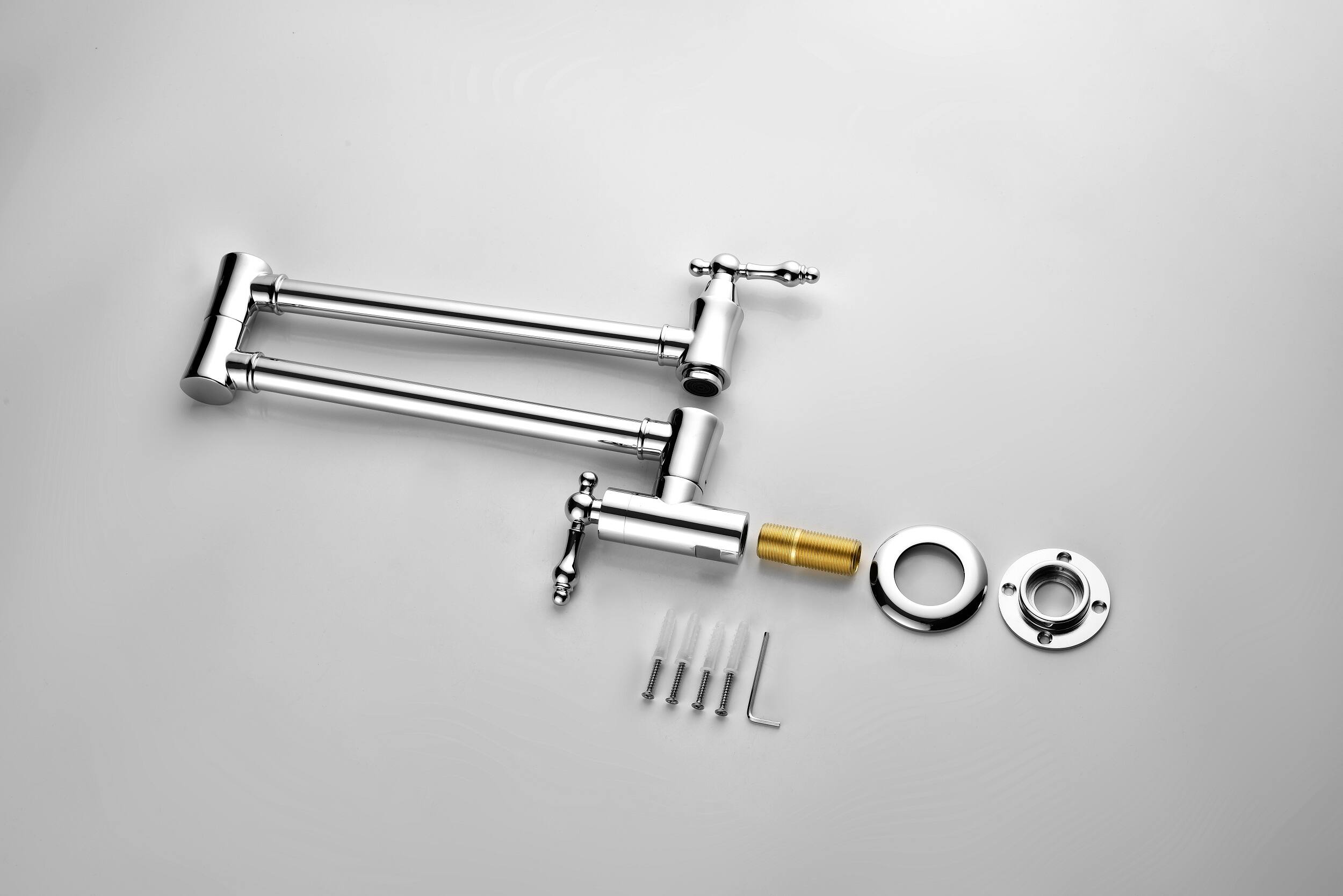 Left. APRILSOUL - Pot Filler Faucet Wall Mount - Chrome.