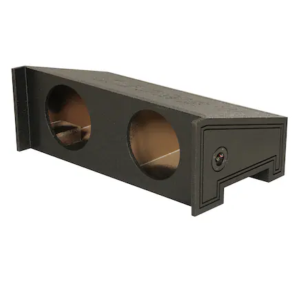 Front. QPower - QPower Dual 10" Behind Seat Subwoofer Enclosure for Jeep CJ5 and CJ7, All Years - Black.